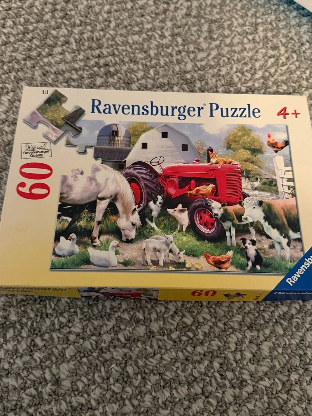 Ravensburger Kids Puzzle - Red Tractor Farm Scene (60 pcs) missing 3 pcs